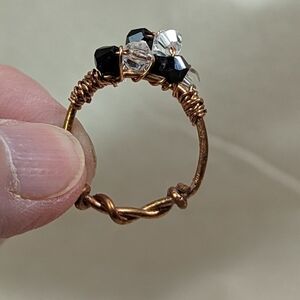 Elegant Black and Gold Wire Wrapped Ring